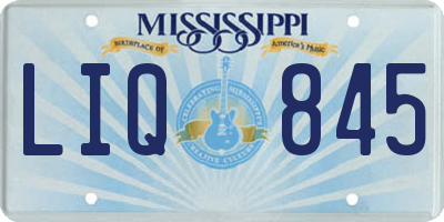 MS license plate LIQ845