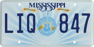 MS license plate LIQ847