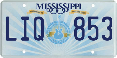 MS license plate LIQ853