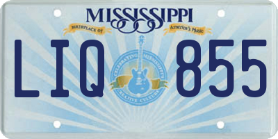 MS license plate LIQ855