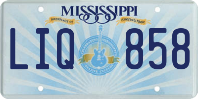 MS license plate LIQ858