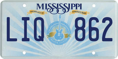 MS license plate LIQ862