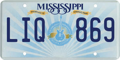 MS license plate LIQ869