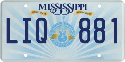 MS license plate LIQ881