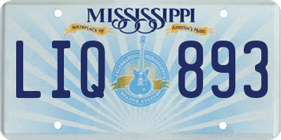MS license plate LIQ893