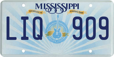MS license plate LIQ909