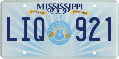 MS license plate LIQ921