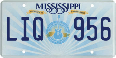 MS license plate LIQ956