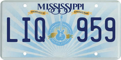 MS license plate LIQ959