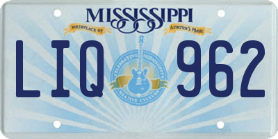 MS license plate LIQ962
