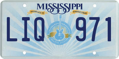 MS license plate LIQ971