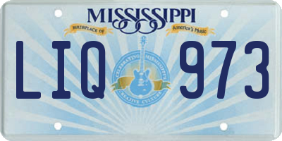 MS license plate LIQ973