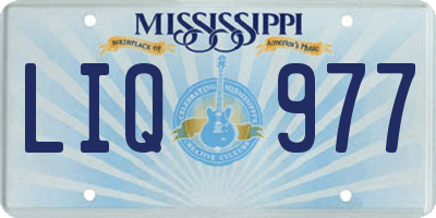 MS license plate LIQ977