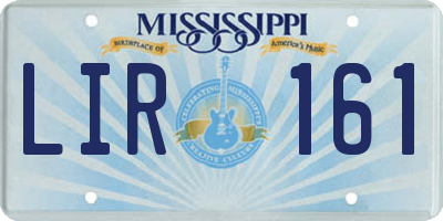 MS license plate LIR161