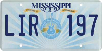 MS license plate LIR197