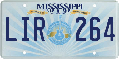 MS license plate LIR264