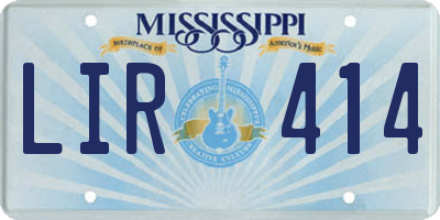 MS license plate LIR414