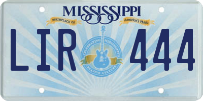 MS license plate LIR444