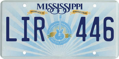 MS license plate LIR446