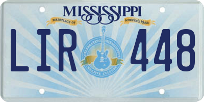 MS license plate LIR448
