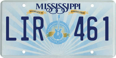 MS license plate LIR461