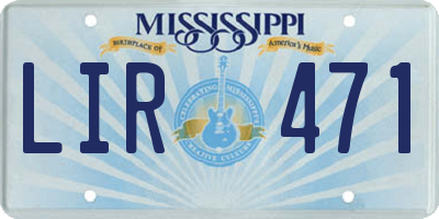 MS license plate LIR471