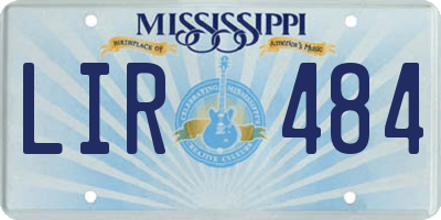 MS license plate LIR484
