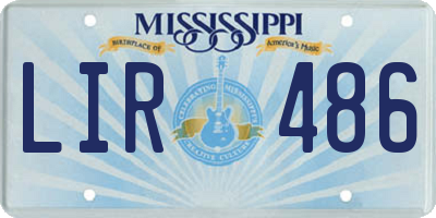 MS license plate LIR486
