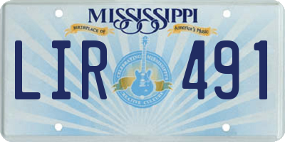 MS license plate LIR491