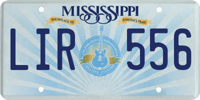 MS license plate LIR556