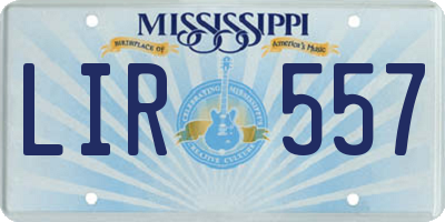 MS license plate LIR557