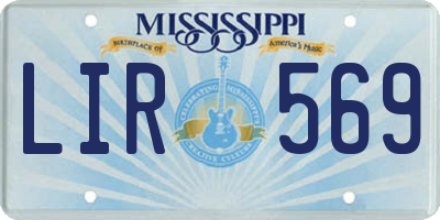 MS license plate LIR569