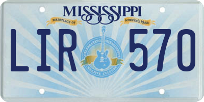 MS license plate LIR570