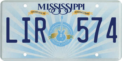 MS license plate LIR574
