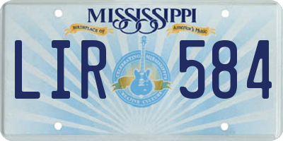 MS license plate LIR584