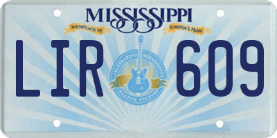 MS license plate LIR609