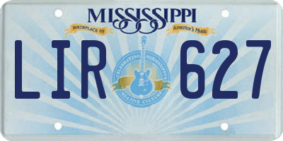 MS license plate LIR627