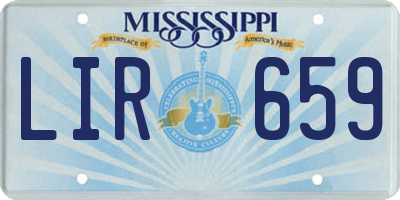 MS license plate LIR659