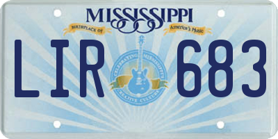 MS license plate LIR683