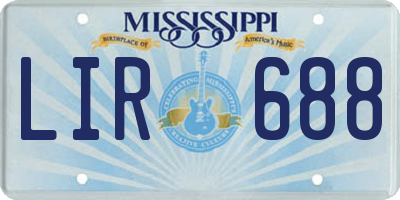 MS license plate LIR688