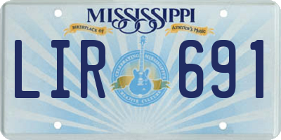 MS license plate LIR691