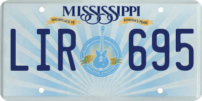 MS license plate LIR695