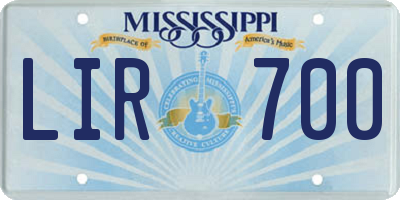 MS license plate LIR700