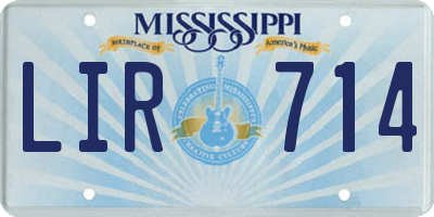 MS license plate LIR714