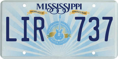 MS license plate LIR737