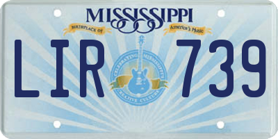 MS license plate LIR739