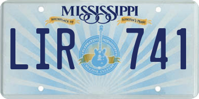 MS license plate LIR741