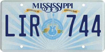 MS license plate LIR744
