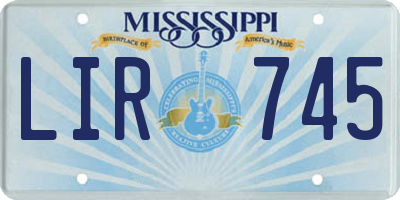 MS license plate LIR745