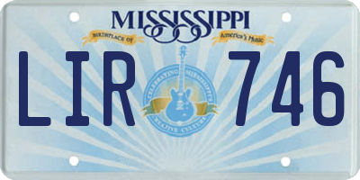MS license plate LIR746
